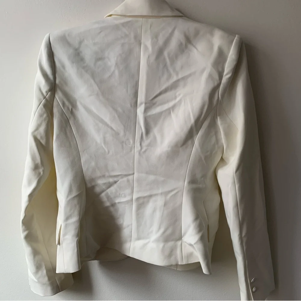 L'AGENCE Jennah Cropped Blazer in Ivory Sz 4‎ - Picture 7 of 13